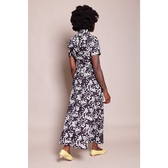 RACHEL COMEY FLORAL AXIL MIDI DRESS IN BLACK PRINT size 4 - Picture 3 of 14